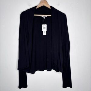 Steve Madden Black Soft Side Ribbed Knit Jacket Size XL NWT